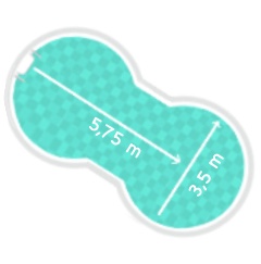Achtformpool 3,5 x 5,75 m