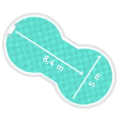 Achtformpool 5 x 8,4 m