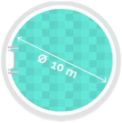 Rundpool Ø 10m, Tiefe 1,2m 