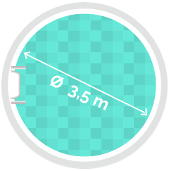 Rundpool Ø 3,5m, Tiefe 1,35m 