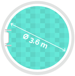 Rundpool Ø 3,6m, Tiefe 1,5m 