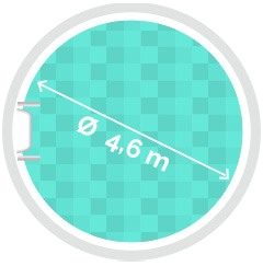 Rundpool Ø 4,6m, Tiefe 1,35m 