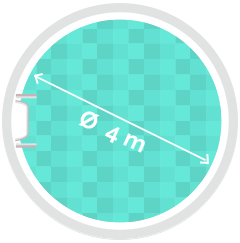 Rundpool Ø 4m, Tiefe 1,5m 