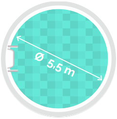 Rundpool Ø 5,5m, Tiefe 1,2m 